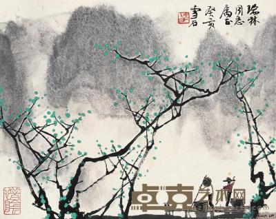 白雪石 1983年作 桂林山水 立轴 27×34cm