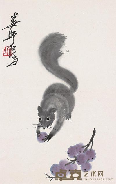 娄师白  松树葡萄 镜心 40.5×27.5cm