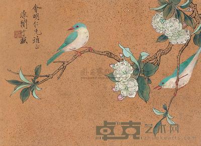 于非闇  翠鸟 镜心 21×28.5cm
