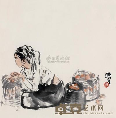 史国良  休憩 镜框 33×33cm