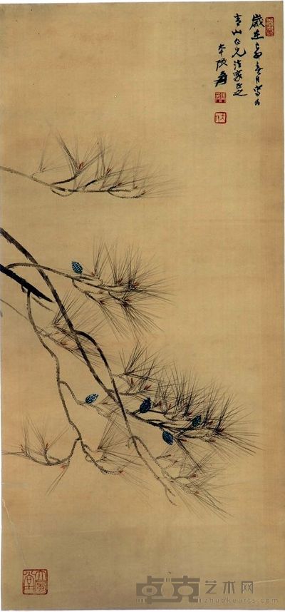 松针立轴 78×37