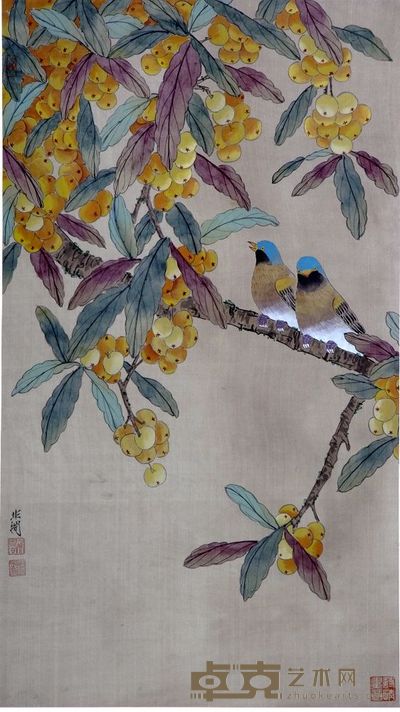 花鸟立轴 72×46