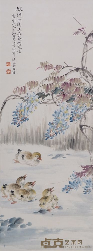 花鸟立轴 95×35