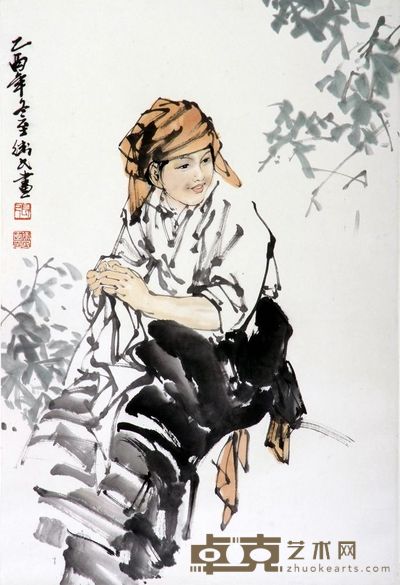 人物立轴 46×68