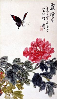 花鸟立轴