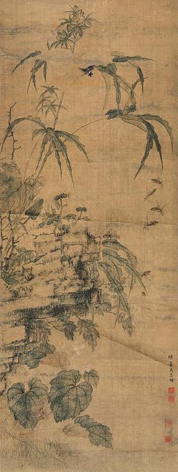 缪嘉惠 花香引蜂来 立轴