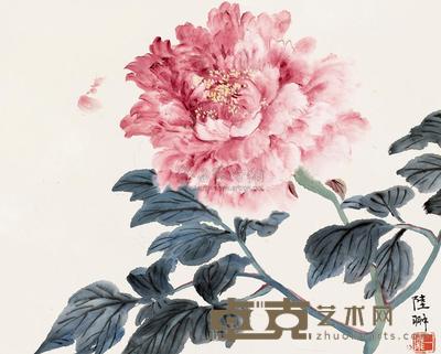 陆抑非 富贵牡丹 立轴 25×31cm