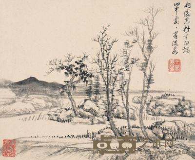 王翚 空林晚晴 册页片 26×22cm