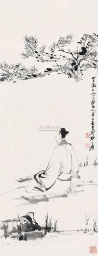 张大千 辛巳（1941）年作 松下高士 立轴