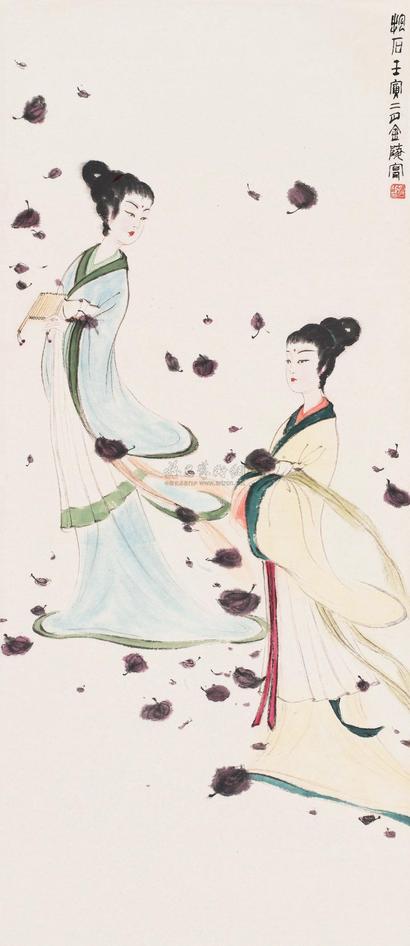 傅抱石 壬寅（1962）年作 潇湘妃子 立轴