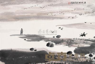亚明 甲子（1984）年作 高秋图 镜片 47×69cm