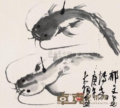 陈大羽 庚午（1990）年作 大余图 镜片 45×50cm