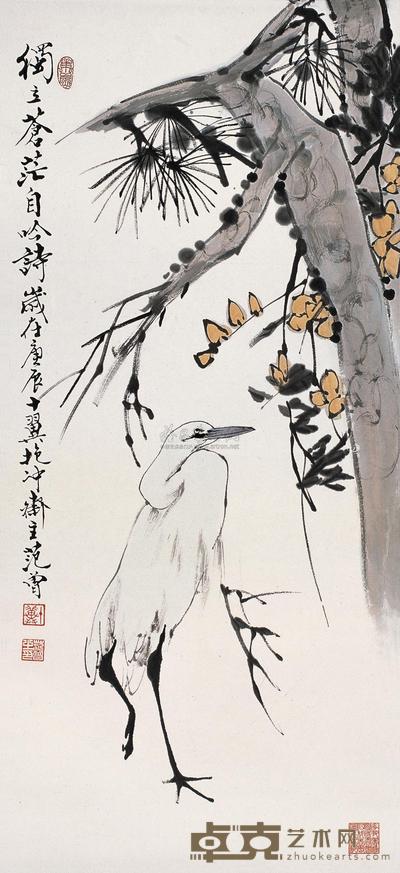 范曾 庚辰(2000年)作 独立苍莽自吟诗 立轴 96×44cm
