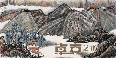 任道斌 庚寅（2010年）作 山居云起图 镜片 35×69.5cm
