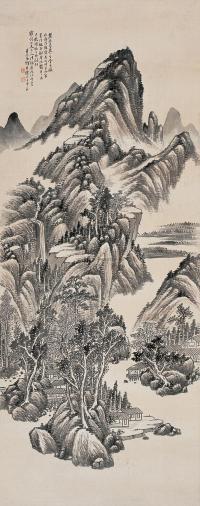 何维朴 庚戌（1910年）作 溪山图 立轴