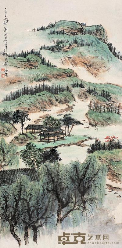 吴一峰 1956年作 山水 立轴 69×34cm