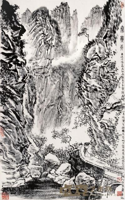 张仃 戊辰（1988年）作 秦岭行 镜心 95.5×59.5cm