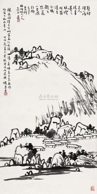 潘天寿 甲戌（1934年）作 富春江上 立轴