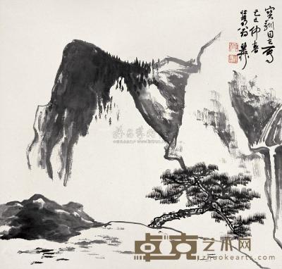 谢稚柳 己巳（1989年）作 山水 镜片 34.5×35.5cm