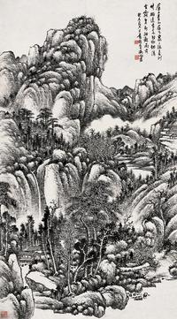 吴待秋 癸未（1943年）作 山水 立轴