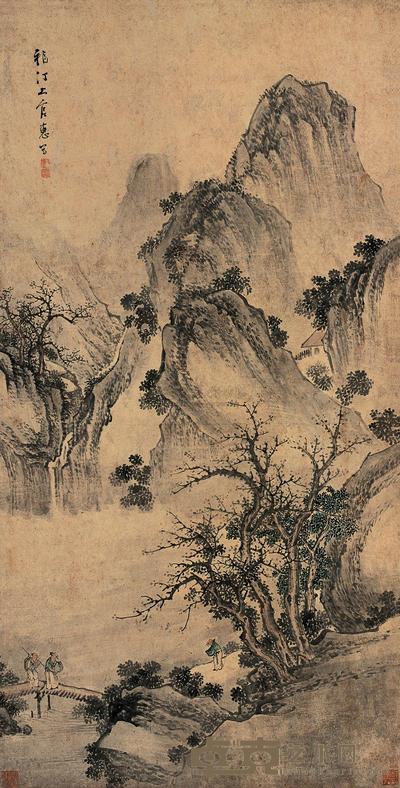 上官惠 山水 镜片 118.5×60cm