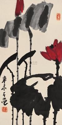 崔子范 辛未（1991年）作 花卉 立轴