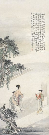 康焘 1753年作 乳姑不怠图 立轴