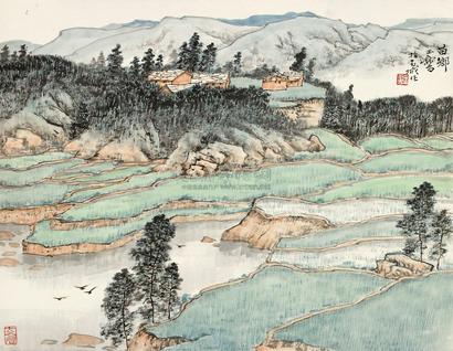 宋玉麟 苗乡 镜心