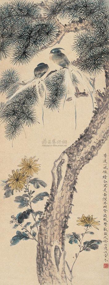 陆抑非 等 1938年作 花鸟 立轴