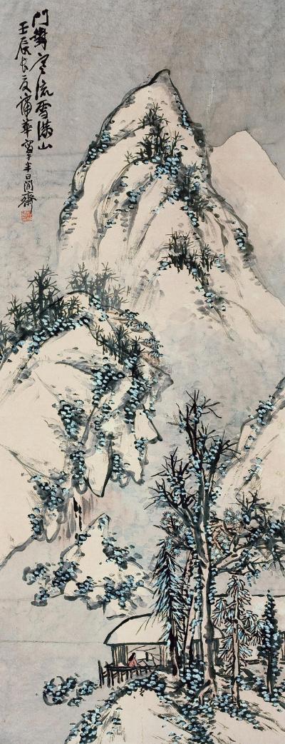 蒲华 1892年作 雪景山水图 立轴