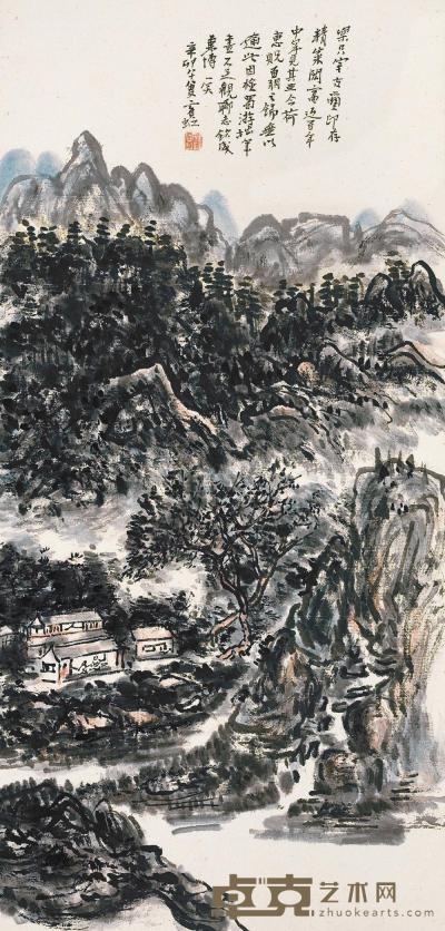 黄宾虹 1951年作 山水 立轴 55×26cm