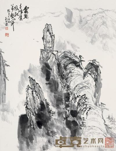 孔仲起 山水 立轴 59×45cm