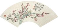 潘振镛 1911年作 花卉 扇片