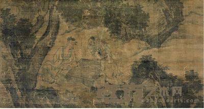 周白 松下对弈 立轴 105×56cm