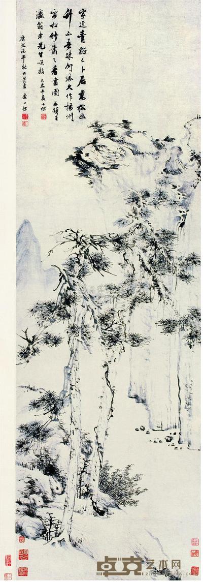 查士标 松竹萧萧 立轴 147.5×46cm