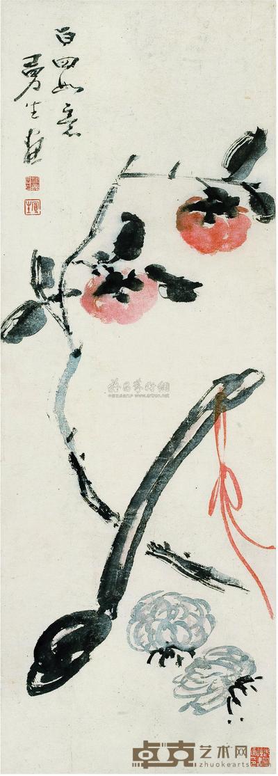 陈曼生 百事如意 立轴 84×30cm