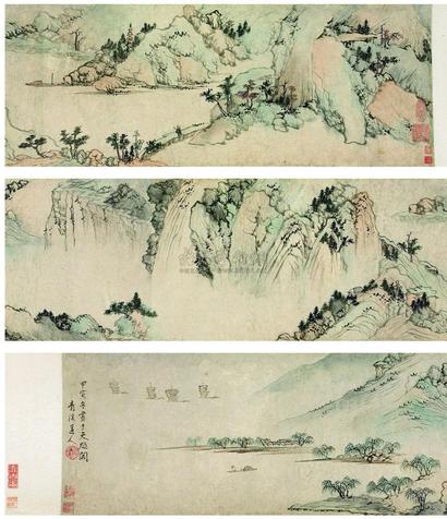 程正揆 1674年作 清江帆远图卷 手卷