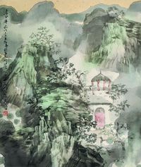 茹峰 清风亭 立轴