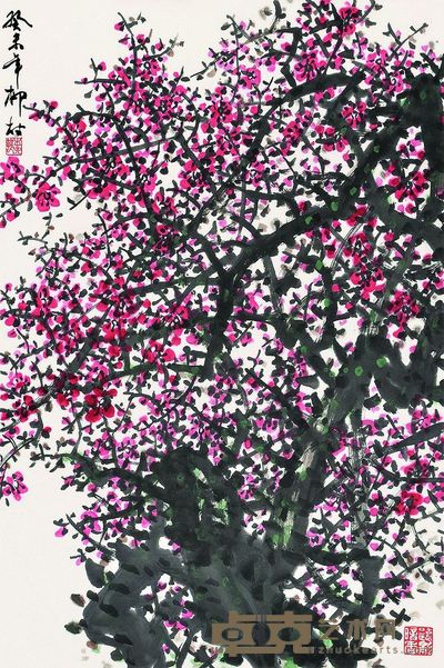 柳邨 梅 立轴 45.5×68cm