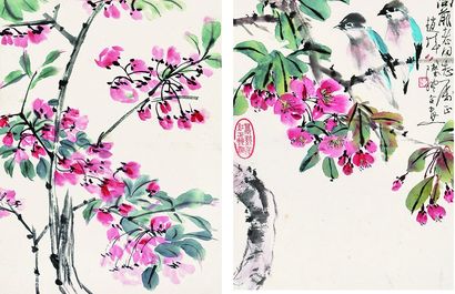 陆抑非 花鸟 立轴