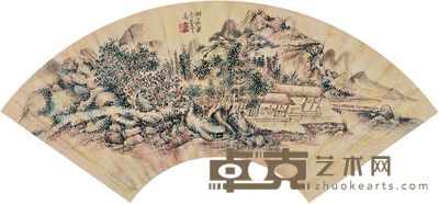 黄宾虹 山水 镜框 50×18cm