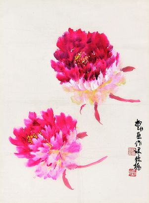陆抑非 花卉 单片