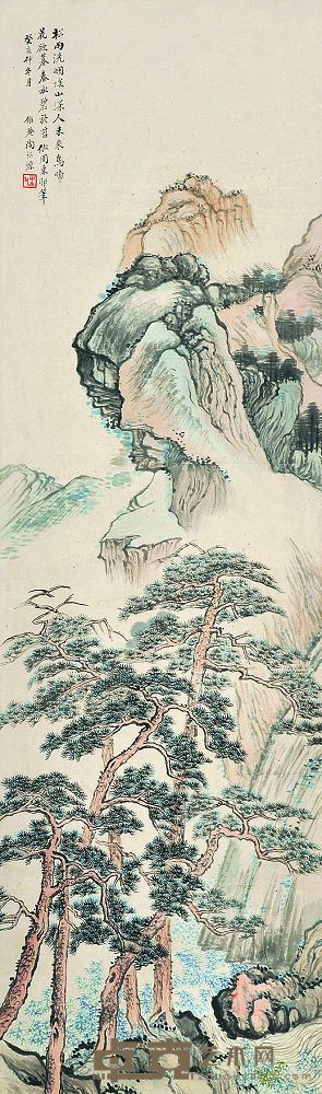 陶绍源 山水 立轴 108.5×32cm
