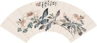 黄宾虹 戊子（1948）年作 写生花卉 扇面