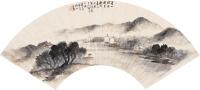 汪琨 丁未（1907）年作 夏山烟雨 扇面