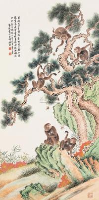 蔡铣 甲申（1944年）作 封侯图 立轴