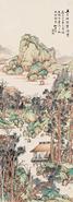 沈竹宾 乙未（1835）年作 江深草阁 立轴