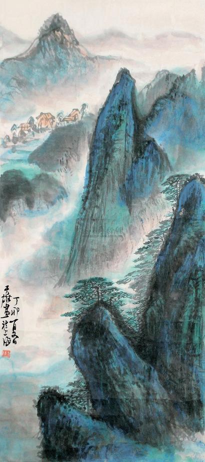 蔡天雄 丁卯（1987）年作 千峰叠翠 镜片