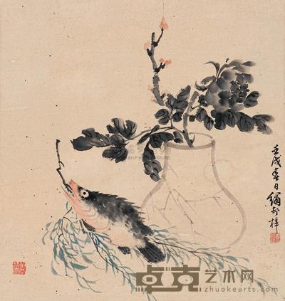 孟毓梓 富贵有余 立轴 50×48cm