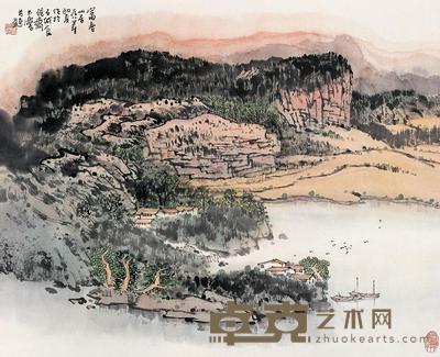 宋玉麟  1984年作 富村山居 立轴 47×57cm